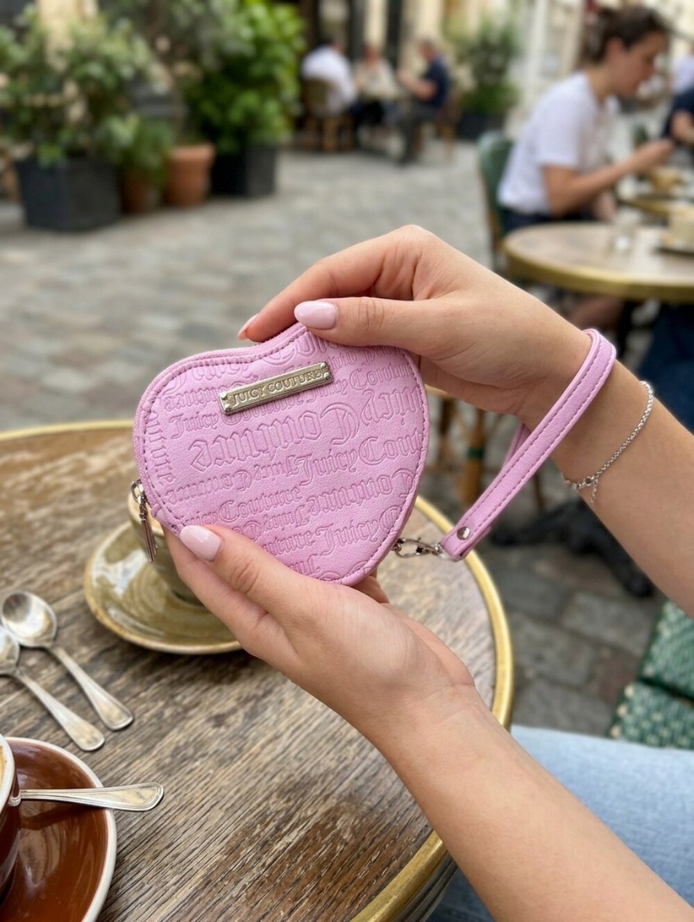 Juicy Couture Light Pink Heart Mini Wristlet
